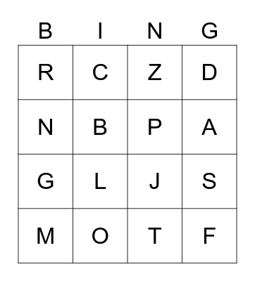 NEW BASIC PHONICS CLASS, WEEK 1 Bingo Card