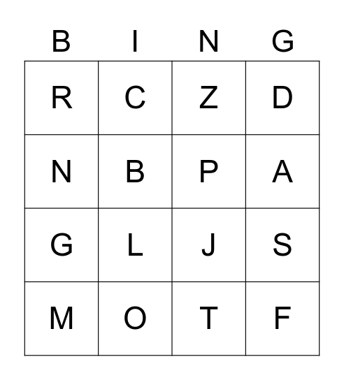 NEW BASIC PHONICS CLASS, WEEK 1 Bingo Card