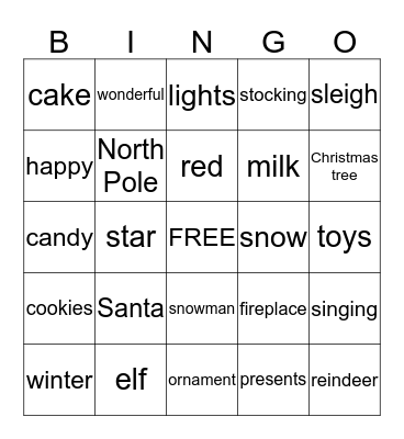 Christmas Bingo Card