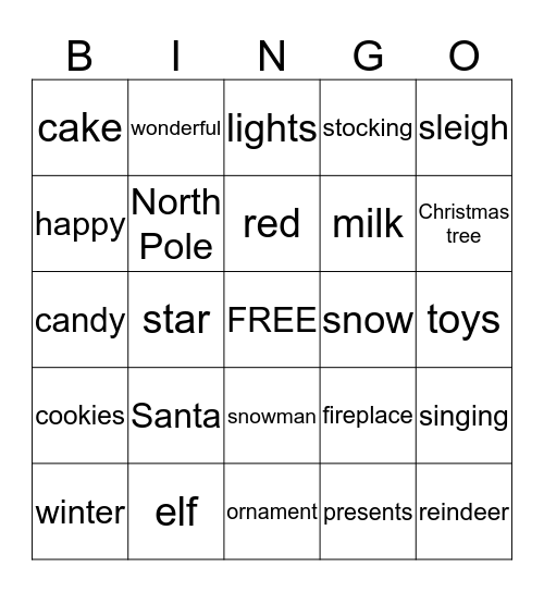 Christmas Bingo Card