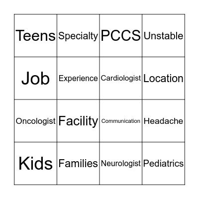 Pediatrics  Bingo Card