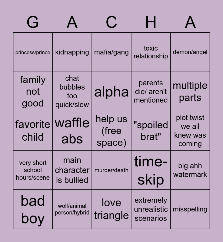 Gacha Bingo (Furina Edition) Bingo Card