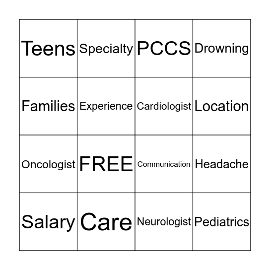 Pediatrics  Bingo Card