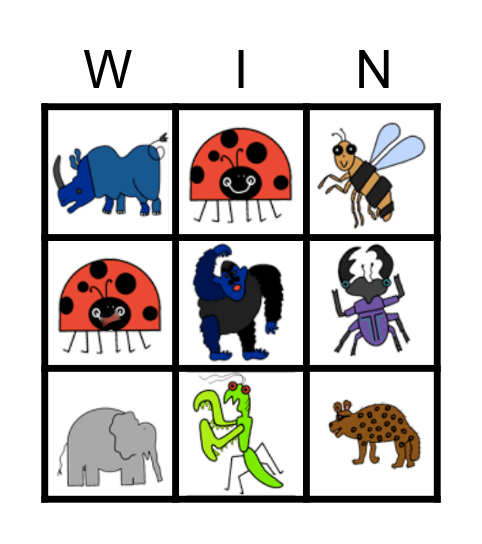 The Grouchy Ladybug Characters Bingo Card