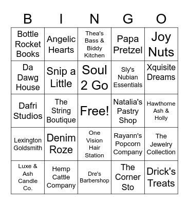 Julietta Market Bingo Card