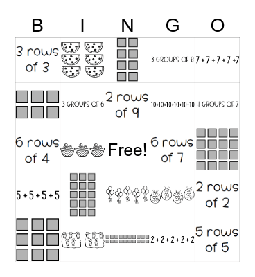 Multiplication Bingo Card