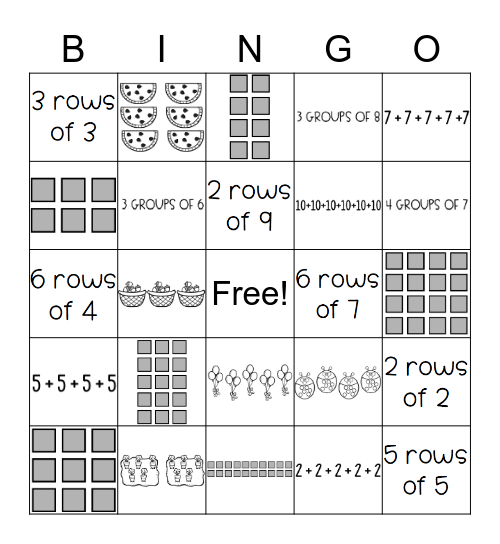 Multiplication Bingo Card