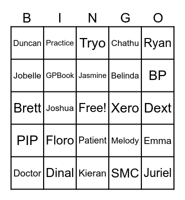 GP Book Bingo Card