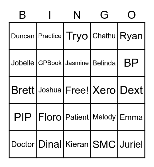 GP Book Bingo Card