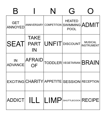 FREE TIME Bingo Card