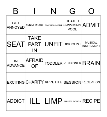 FREE TIME Bingo Card