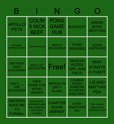 ANNIE'S ST PATRICKS WEEKEND Bingo Card