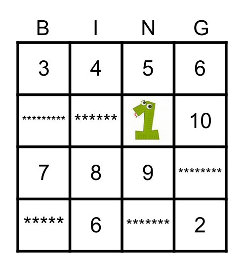 1-10 Bingo Card