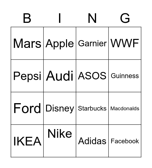 TNC Bingo Card