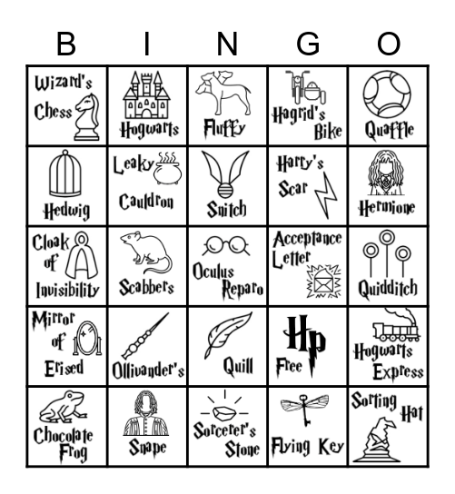 Harry Potter Bingo Card