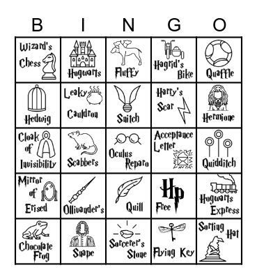 Harry Potter Bingo Card