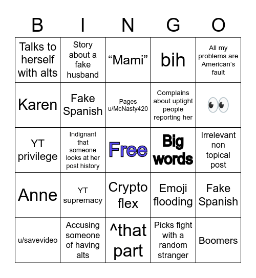 Luzzy Bingo Card