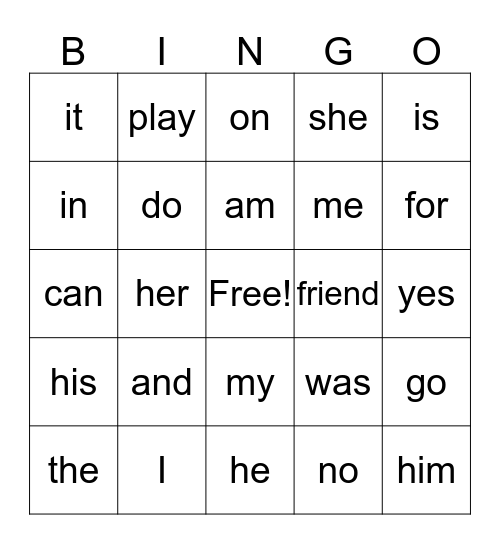 BINGO Card