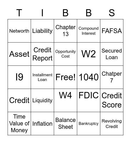 Midterm Bingo Card