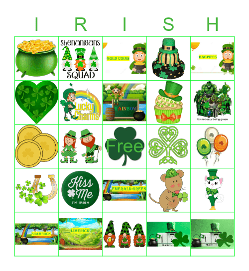 Happy St. Patricks Day Bingo Card