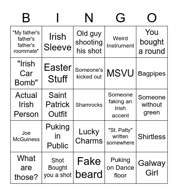 Nelly's Bingo Card