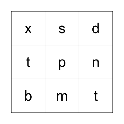 Final Sounds Bingo Card