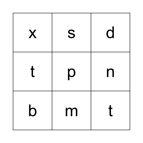 Final Sounds Bingo Card