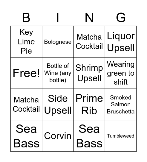 Saint Pattys Day Bingo Card