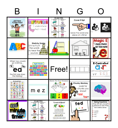 1st Grade Dibels Review Bingo Card