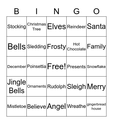 Christmas  Bingo Card
