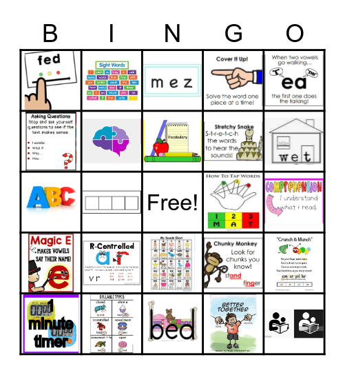 1st Grade Dibels Review Bingo Card
