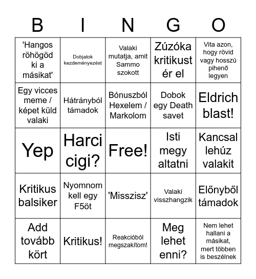 DnD Bingo Card