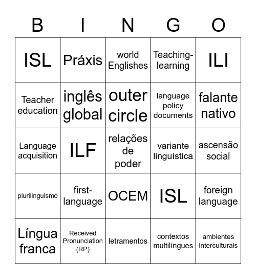 6LEM124 BINGO Card