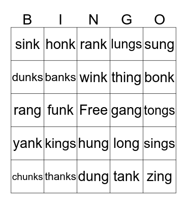 2.1 Glued Sounds Bingo Card