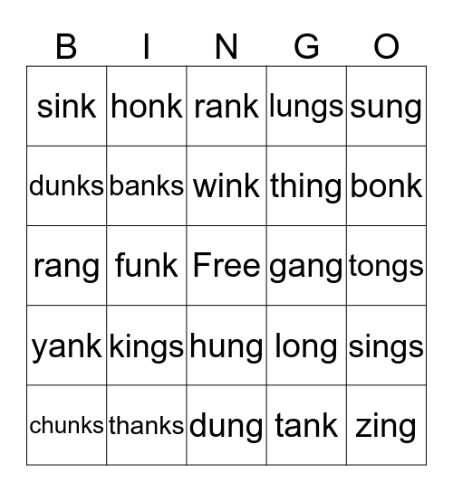 2.1 Glued Sounds Bingo Card
