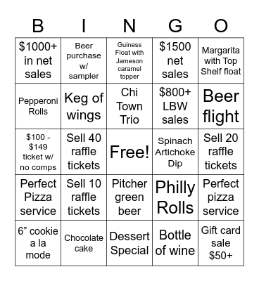 OC Grant Bingo Card