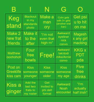St. Patty’s Darty Bingo Card