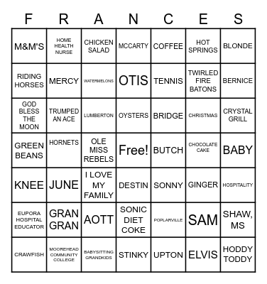 HAPPY BIRTHDAY Bingo Card