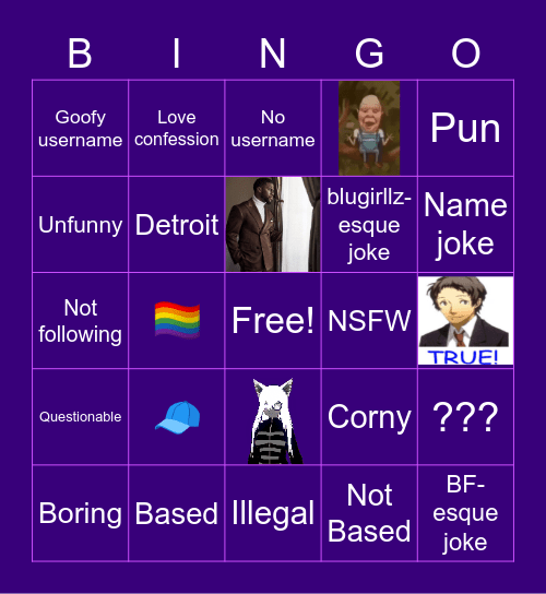 confessions bingo Card