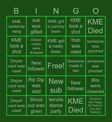 lilmisskme's St. Patrick's Day Bingo Card