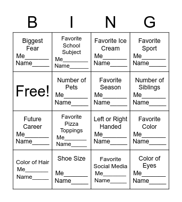 Networking BINGO Card