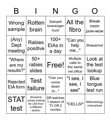 VDL Bingo Card