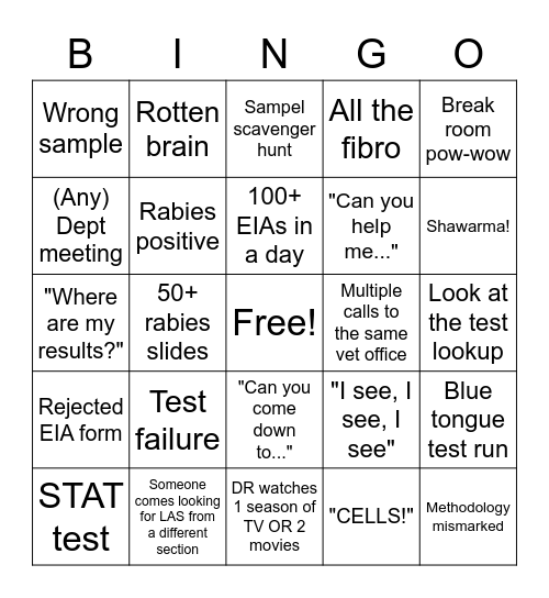 VDL Bingo Card