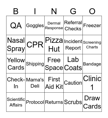 Novum's Holiday Party Bingo Card