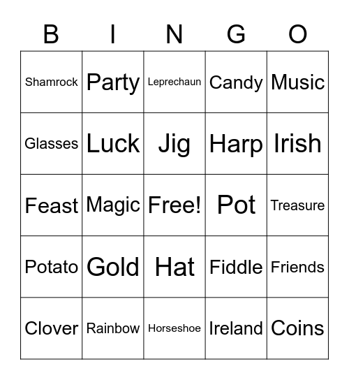 Saint Patrick's Day BINGO! Bingo Card