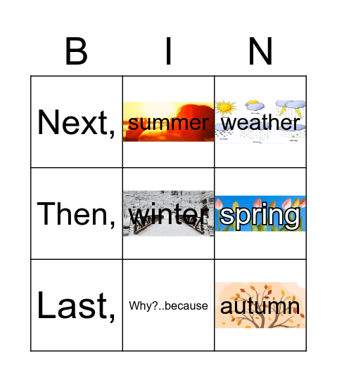 GR2 Reach Unit5 Seasons Bingo Card