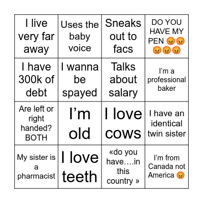 MEGHAN’S BINGO Card