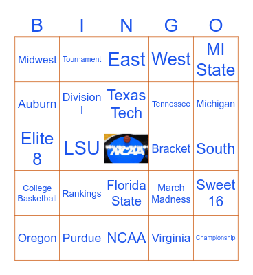 March Madness B-I-N-G-O Bingo Card