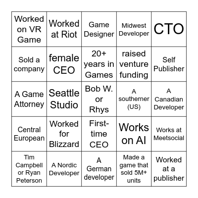CABAL ICEBREAKER 2025 Bingo Card