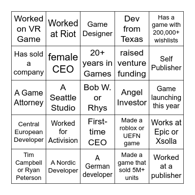 CABAL ICEBREAKER 2026 Bingo Card